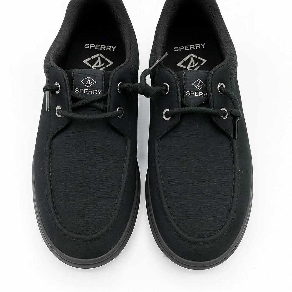 Sperry SeaCycled Black Canvas Sneakers Men’s 8.5 NWOB